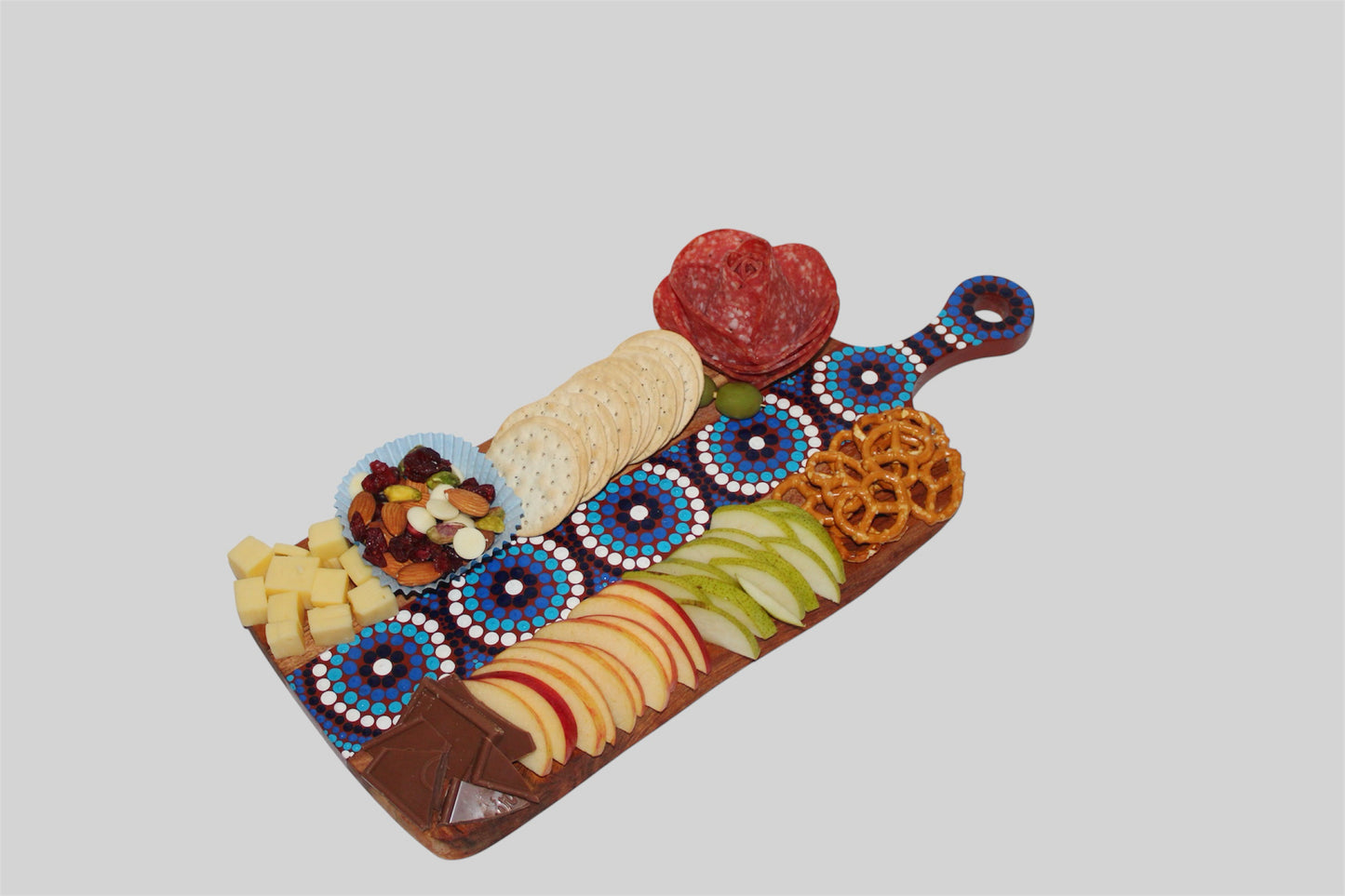 Blue Dot Painted Cheese Board