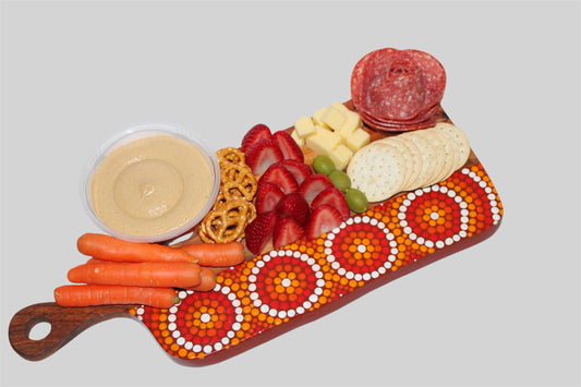 Orange Dot Painted Cheese Board